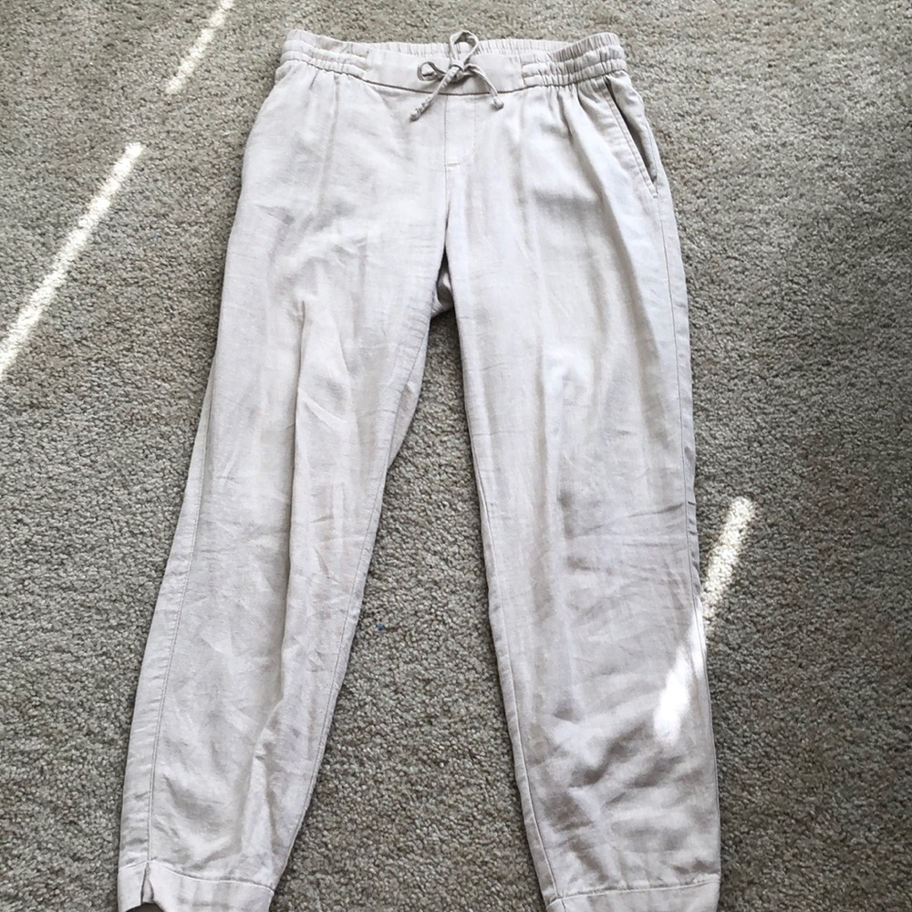 Cream linen pants